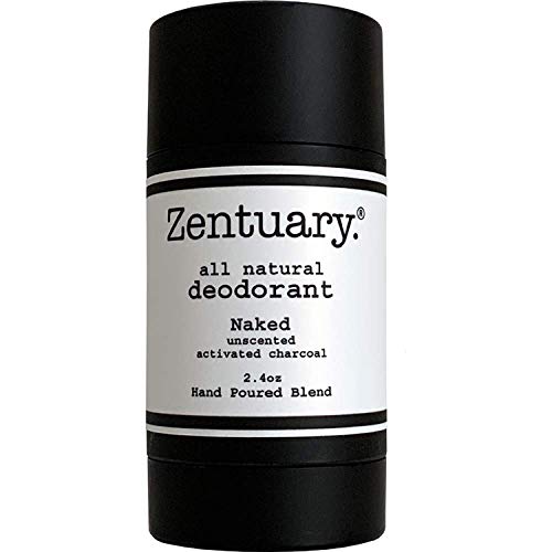 Product Cover Zentuary Aluminum Free Natural Deodorant (Unscented w/Activated Charcoal) Works All Day! - Organic, Non Toxic - Phthalate, Paraben, Gluten & Cruelty Free - Natural Deodorant for Women, Men & Kids