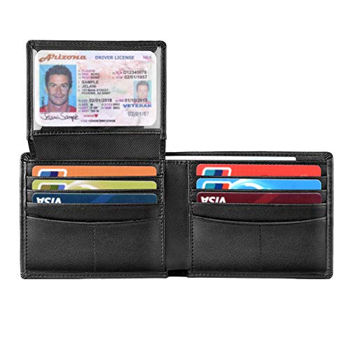 Product Cover Wallet for Men-Bifold Slim Wallets Front Pocket Wallet With Effective RFID Blocking & 2 ID Windows