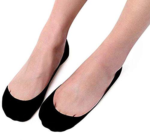 Product Cover Missby Unisex Ultra Low Cut No Show Non-Slip Hidden Invisible for Flats Liner Socks (Black; Free Size) - Pack of 4 Pair