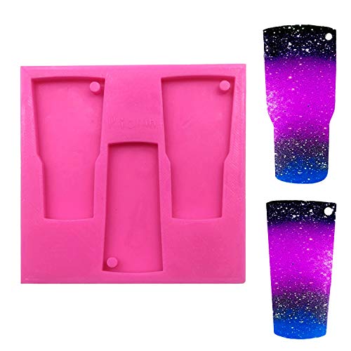 Product Cover Riomh Tumbler Silicone Mold, Perfect Partner to Cup Turner (Cuptisseries), DIY Glossy Water Glass Shape for Key Chain Perforated Resin Clay Mold Crafts Tools Moulds for Plaster