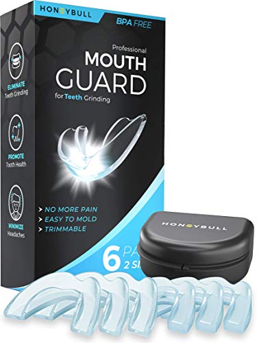 Product Cover HONEYBULL Mouth Guard for Grinding Teeth [6 Pack - 2 Sizes] for Clenching at Night, Whitening & Sports