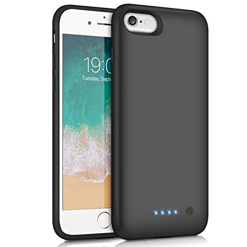 Product Cover Battery Case for iPhone 6/6s/7/8, [Upgraded 6000mAh] Ekrist Portable Ultra-Slim Protective Charging Case, Extended Rechargeable Smart Battery Pack, Backup Charger Case Power Bank Cover (4.7inch-Black)