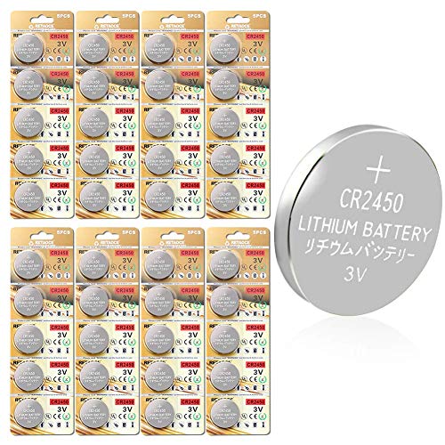 Product Cover GutAlkaLi CR2450 Lithium 3V Battery, Electronic Coin Cell Button for Toys Calculators Watches (40 Pcs)