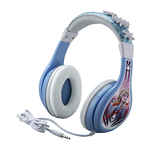 Product Cover Frozen 2 Kids Headphones, Adjustable Headband, Stereo Sound, 3.5Mm Jack, Wired Headphones for Kids, Tangle-Free, Volume Control, Foldable, Childrens Headphones Over Ear for School Home, Travel