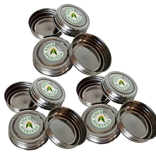 Product Cover 12 Pack Stainless Steel Replacement Caps/lids for IKEA RAJTAN Glass Spice Jar 5 Oz 400.647.02 by American Ayurveda (12)