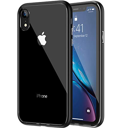 Product Cover MAXEVIS iPhone XR Case, Clear Slim Protective Case Dual Layer Transparent Shell + Matte Hard Bumper Cover Anti-Scratch Shock Absorption Thin Case for Apple iPhone XR 6.1 LCD-Black