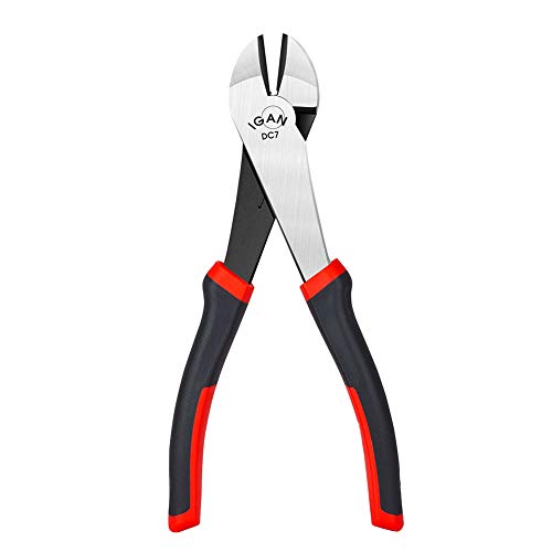 Product Cover IGAN Diagonal Cutting Pliers, 7-inch Ultra Tough and Durable Side Wire Cutters, with a Spring-loaded Mechanism Dikes, Ideal for Electricians and Homes
