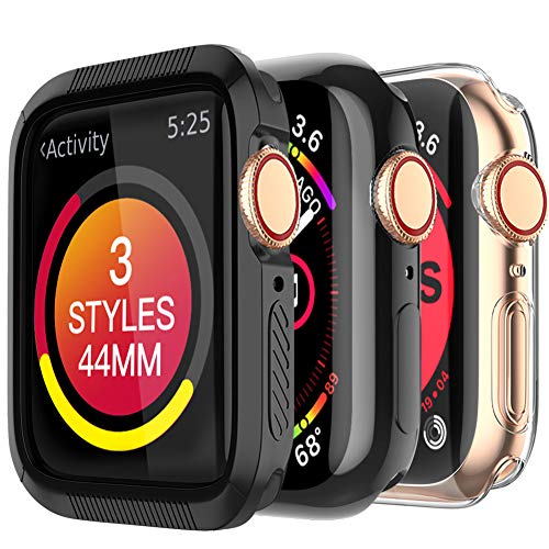 Product Cover MARGE PLUS for Apple Watch Screen Protector 44mm 40mm 38mm 42mm, [3 Style] Case for iWatch Series 5 Series 4 Series 3,Soft TPU All Around Cover Case & Shock-Proof Bumper Case