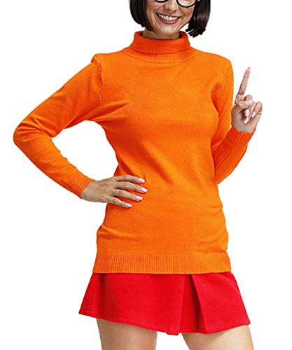 Product Cover Halloween Women's Turtleneck Orange Sweater Winter Velma Long Sleeve Costume XL