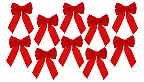 Product Cover Celebrate A Holiday Red Velvet Christmas Wreath Bow, Set of 10 - Dimensions of 9
