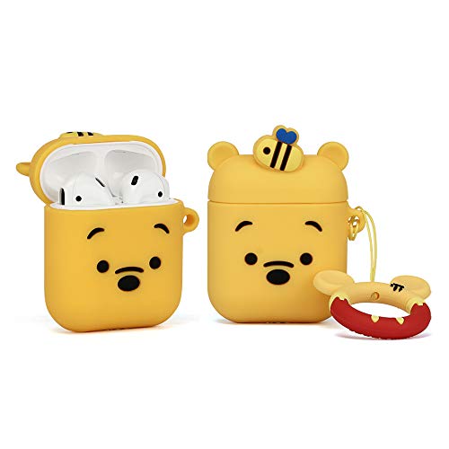 Product Cover ZAHIUS Airpods Silicone Case Cool Cover Compatible for Apple Airpods 1&2 [Cartoon Series][Designed for Kids Girl and Boys](Winnie Bear)