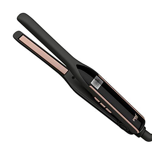 Product Cover PRITECH Pencil Flat Iron Small Flat Iron for Short Hair -1/2 Inch Hair Straightener with LCD Temperature Control Dual Voltage Auto Shut Off Black and Gold