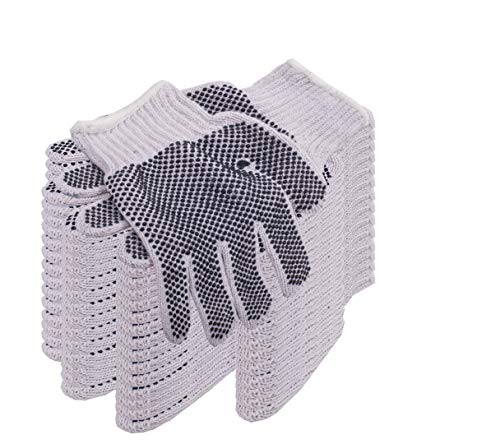 Product Cover Pack of 24 Single Side Dot String gloves L size. Protective String Knit Gloves with Dots on One Side. Medium Weight Gloves. Knitted Cotton Polyester Gloves for General Purpose. Multi-Dot Design.