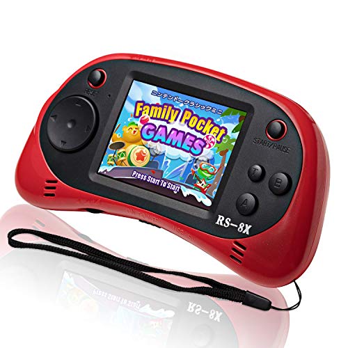 Product Cover LIVKIDS Kids Portable Game Player, RS-8X Retro 16 Bit HD Handheld Game Built-in 42 Classic Games 2.5 Inch Game Console (Red)