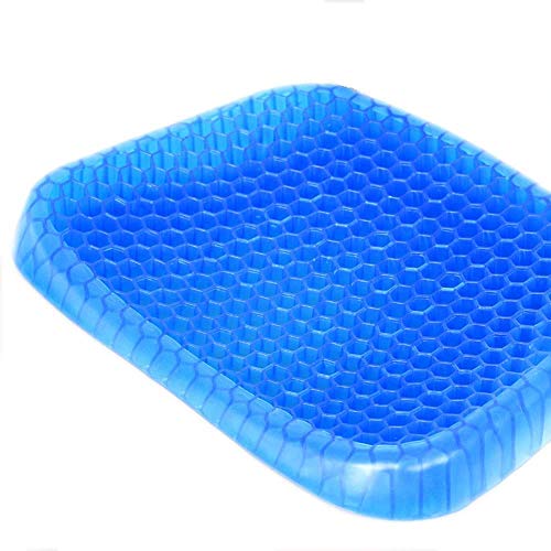Product Cover Qualimate Flex Pillow, Gel Orthopedic Seat Cushion Pad for Car, Office Chair, Wheelchair, or Home (Blue)
