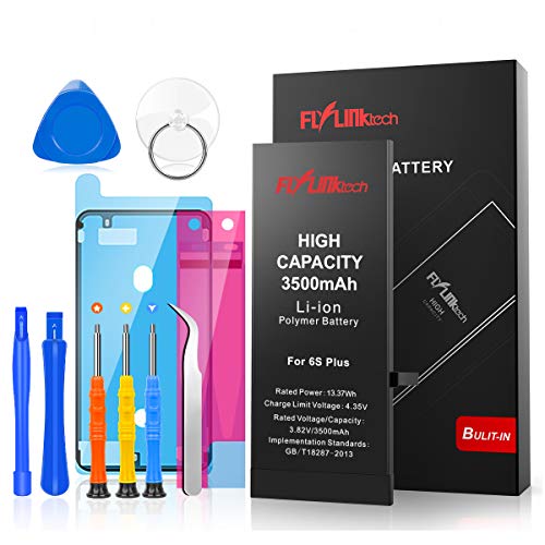 Product Cover Flylinktech for iPhone 6S Plus Battery Replacement, 3500mAh High Capacity Li-ion Battery with Repair Tool Kit (NOT for 6S)-Included 24 Months Assurance