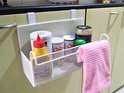 Product Cover Xllent Door Hanging Rack/Wall Hanging Storage Shelves/Over The Cabinet Door Organizer/Shelf Storage/Basket with Holder (Stainless Steel) - Multipupose Use