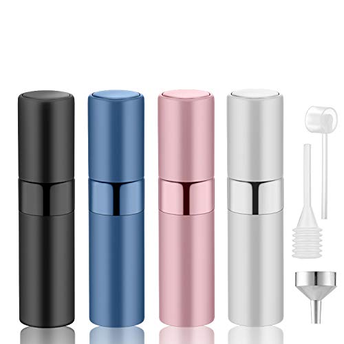 Product Cover 8ml Travel Perfume Atomizer Refillable for Men & Women.Empty Spray Bottle（0.27Oz, Pack of 4 with Different Colors）