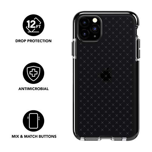 Product Cover tech21 Evo Check Phone Case for Apple iPhone 11 Pro Max - Antimicrobial Properties with 12ft Drop Protection, Smokey Black