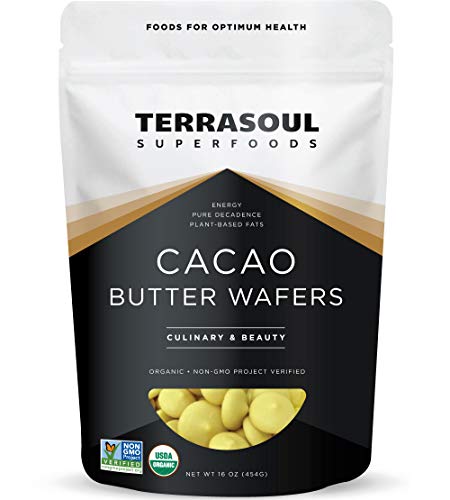 Product Cover Terrasoul Superfoods Organic Cacao Butter Wafers, 1 Lb - Raw | Keto | Vegan | Unrefined