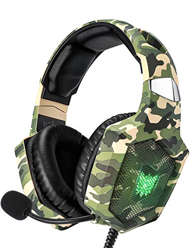 Product Cover RUNMUS Gaming Headset for PS4, Xbox One, PC Headset w/Surround Sound, Noise Canceling Over Ear Headphones with Mic & LED Light, Compatible with PS4, Xbox One, Nintendo Switch, PC, PS3, Mac, Laptop