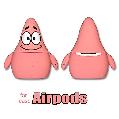 Product Cover AirPods Case Soft Silicone Shockproof Cover for Apple Airpods 2 & 1, Sponge Baby Patrick Star Spongebob Squarepants Cartoon Unique Design Skin Kits with Carabiner Holder for Air Pods (Patrick Star)