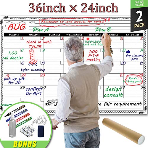 Product Cover Jumbo Large Dry Erase Wall Calendar - 24