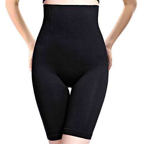 Product Cover PANHAYO Womens Shapewear Tummy Control Shorts Thigh Slimmer High-Waist Panty Firm Control Body Shaper (Black, M/L)