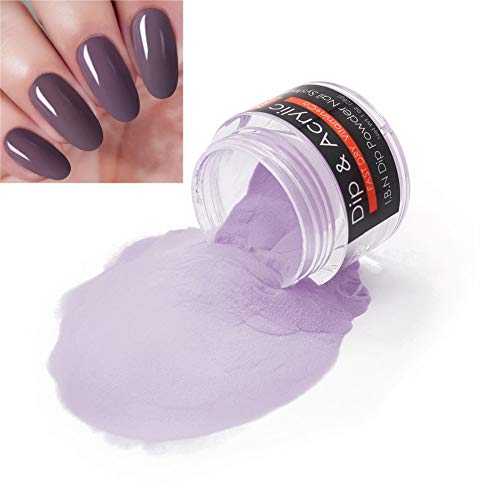 Product Cover 2 In 1 Nail Dip Powder & Acrylic Powder Gray (Added Calcium and Vitamin) I.B.N Dipping Powder Color 1 Ounce, Non-Toxic & Odor-Free, No Need Nail Lamp Dryer (020)