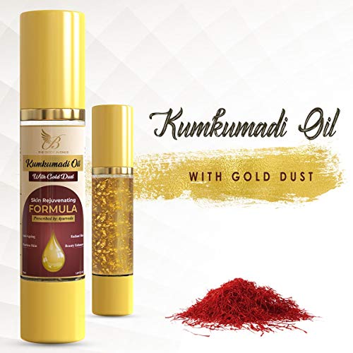 Product Cover The Body Avenue Kumkumadi Oil Enriched with Gold Dust for Anti Aging, Dark Circles, Brighten Complexion, Flawless Skin - 50ml