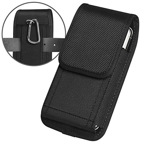 Product Cover ykooe Cell Phone Pouch Nylon Holster Case with Belt Clip Cover for iPhone 11, Pro, Max, 6 7 X, Samsung Galaxy A10, A20, A50, S6, S7, S8, S9, S10,Huawei, Motorola, Other Smartphone