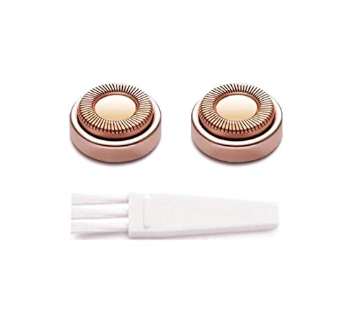 Product Cover Facial Hair Remover Replacement Heads with Cleaning Brush, Rose Gold - 2 Count