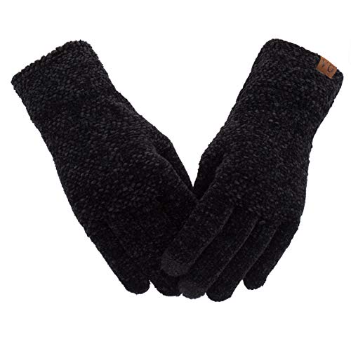 Product Cover Women's Winter Touch Screen Gloves Chenille Warm Cable Knit 3 Touchscreen Fingers Texting Elastic Cuff Thermal Gloves