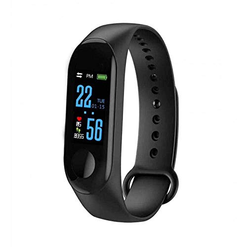 Product Cover M3 Intelligence Bluetooth Health Wrist Smart Band Watch Monitor/Smart Bracelet/Health Bracelet/Activity Tracker/Smart Fitness Band Compatible for All Androids and iOS Phone/Tablet (Black)