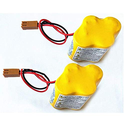 Product Cover 2-Pack BR-2/3AGCT4A 6V 4400mAh Replacement Battery for FANUC Controls A98L-0031-0025 CNC System