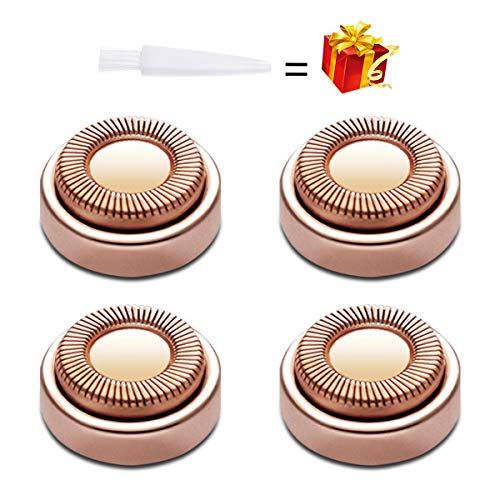 Product Cover Replacement Heads for Facial Hair Remover, 18K Rose Gold Hair Remover Replacement Heads fit Electric Facial Hair Remover for Face, Leg, Armpit, Back, etc, 5 count (1 cleaning brush)