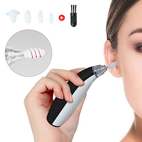Product Cover Ear Wax Removal Kit, Spiral Ear Cleaner Tool, Portable Automatic Electric Ear Wax Tool with LED Light, Easy Soft Prevent Clean with 4 Silicone Spiral Tips, Safe & Comfortable for Adults Kids - Black