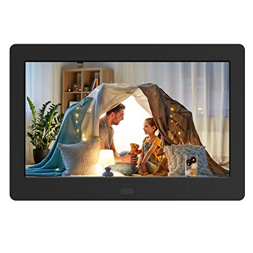 Product Cover Digital Photo Frame with IPS Screen - Digital Picture Frame with 1080P Video, Music, Photo, Auto Rotate, Slide Show, Remote Control, Calendar, Time,1280x800 16:9,Support USB and SD Card (7 Inch Black)
