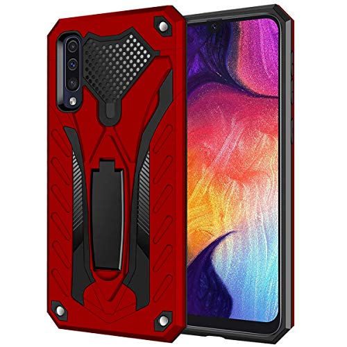 Product Cover AFARER Samsung Galaxy A50 case,Military Grade 12ft Drop Tested Protective Case with Kickstand,Military Armor Dual Layer Protective Cover Compatible with Samsung Galaxy A50 6.4 inch Red