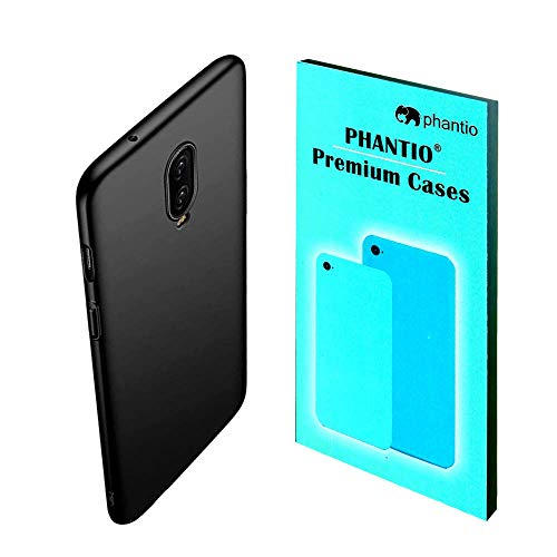 Product Cover PHANTIO Pure Liquid Silicone Protective Back Case/Cover with Inner Microfiber Cloth (OnePlus7, Black)