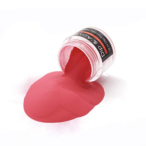 Product Cover 2 In 1 Nail Dip Powder & Acrylic Powder Red (Added Vitamin Calcium) I.B.N Dipping Powder 1 Ounce, Non-Toxic & Odor-Free, No Need Nail Lamp Dryer (032)