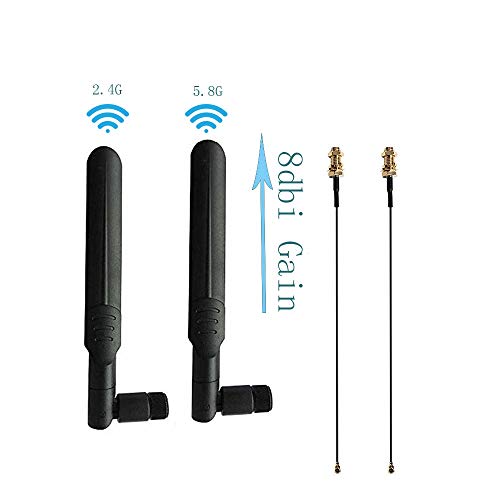 Product Cover Siren NGFF WIFI Antenna,M.2 MHF4 Cable Antenna Mod Kit 2 x 8dbi RP-SMA Dual Band 2.4GHz 5GHz + 2 x 30cm for NGFF Wireless Cards & M.2(NGFF) AX200NGW 8265AC 8265NGW 7265AC 9560AC Cards