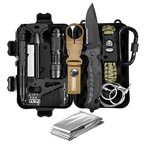 Product Cover Christmas Birthday Gift for Men Him Husband Dad Boyfriend Boys, Fun Gadget Mens Gifts Ideas, 11-in-1 Survival Gear Kits, EDC Emergency Tools and Everyday Carry Gear, Official Survival Kit