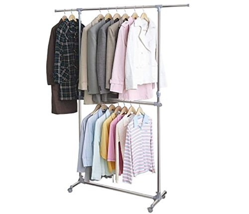 Product Cover Styleys Clothes Hanger for Telescopic Stainless Steel Rolling Bar (Single Pole)