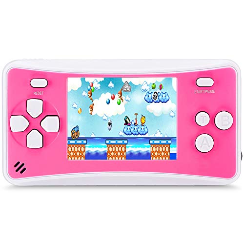 Product Cover HigoKids Handheld Game Console for Children 8-Bit Retro Video Game Player with 2.5 inches LCD Screen The 80's 90's Arcade Video Gaming System Built-in 152 Classic Old School Games Entertainment-Pink