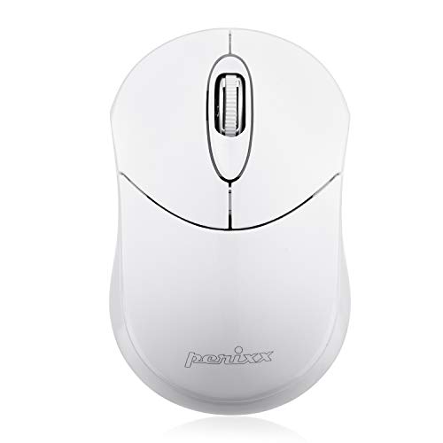 Product Cover Perixx Perimice-802 Bluetooth Mini Mouse, Portable Design for Laptops Computer, Works Without USB Receiver, White