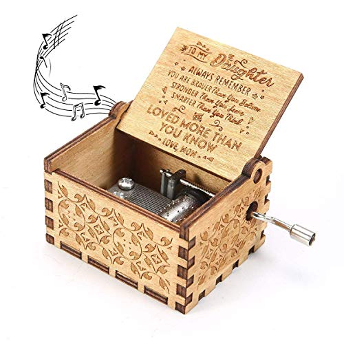 Product Cover Kafete Music Box Hand Crank Engraved Musical Box-U R My Sunshine Mechanism Antique Vintage Personalizable Gift for Daughter from Mom(You are Stronger Than You Seem)
