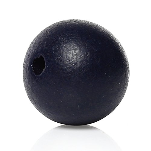 Product Cover 100 Painted Navy Wood Beads 20mm or 3/4 Inch Wood Beads with 3mm Hole