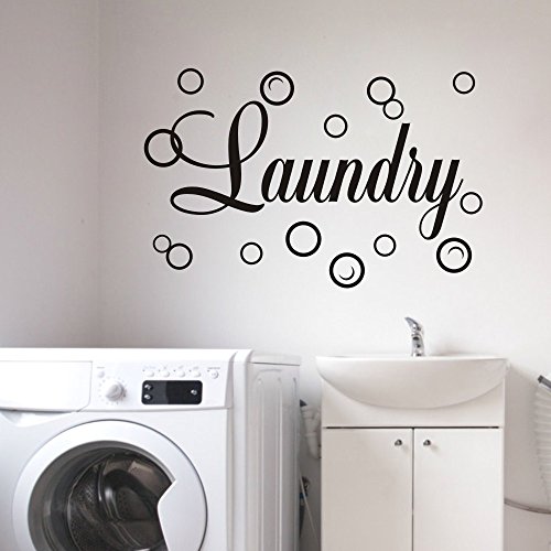 Product Cover MoharWall Laundry Room Decal Quote Bubble Stciker Laundry Signs Wall Lettering Vinyl Art Sticker Decor