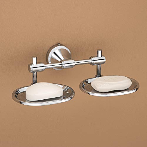 Product Cover Plantex Crosslink Stainless Steel 304 Grade Niko Double Soap Holder for Bathroom/Soap Dish/Bathroom Soap Stand/Bathroom Accessories(Chrome)